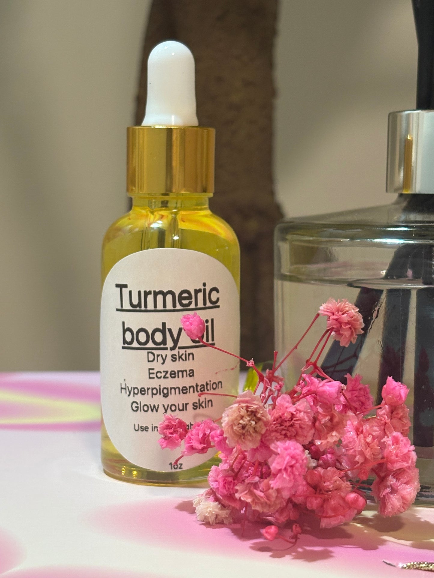 Turmeric Body Oil – 1 oz | Handmade Nourishing Body Oil | Lightweight Daily Moisturizer