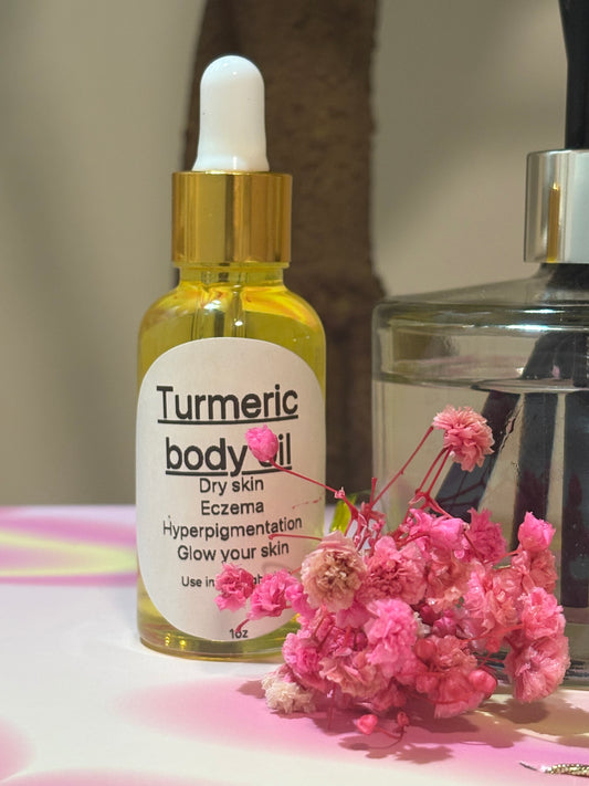 Turmeric Body Oil – 1 oz | Handmade Nourishing Body Oil | Lightweight Daily Moisturizer