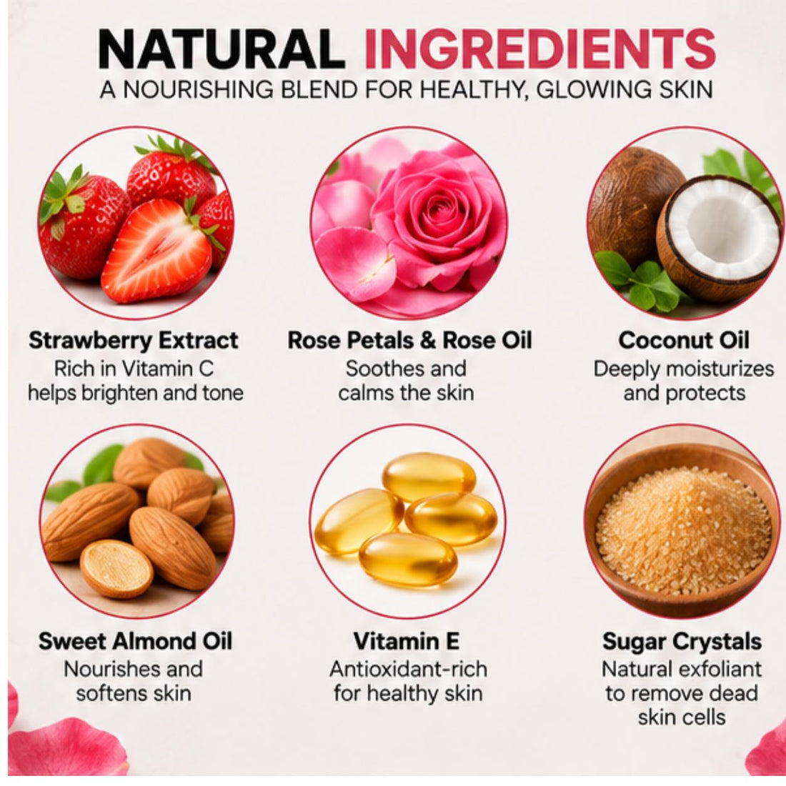 Rose & Strawberry Exfoliating Body Scrub 8 oz