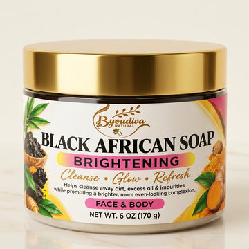 Natural Black African Soap Brightening Paste – Face & Body (6 OZ / 170 g)